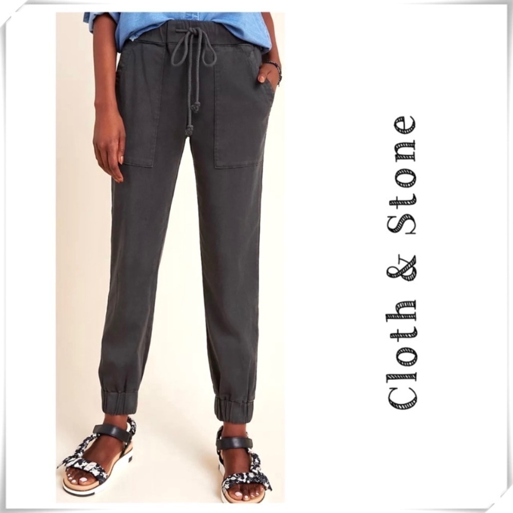 Anthropologie Cloth & Stone Tencel Amy Joggers in Dark Gray